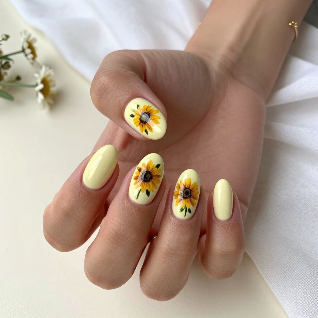 Yellow nail design 3