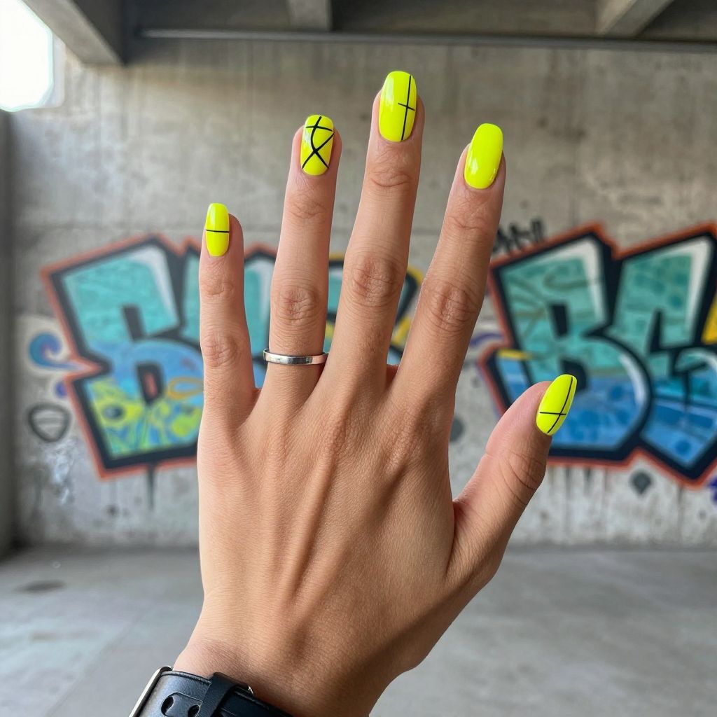 Yellow nail design 4