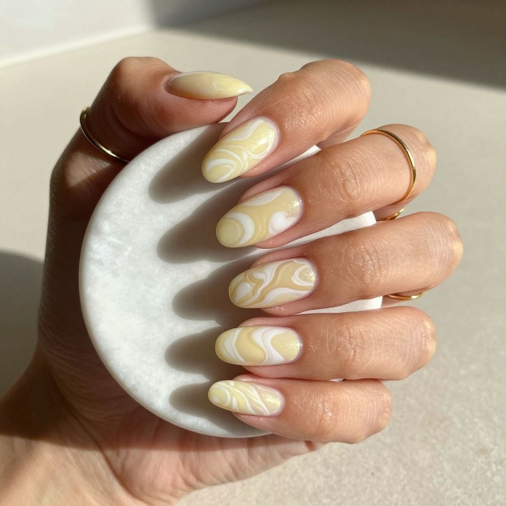 Yellow nail design 5
