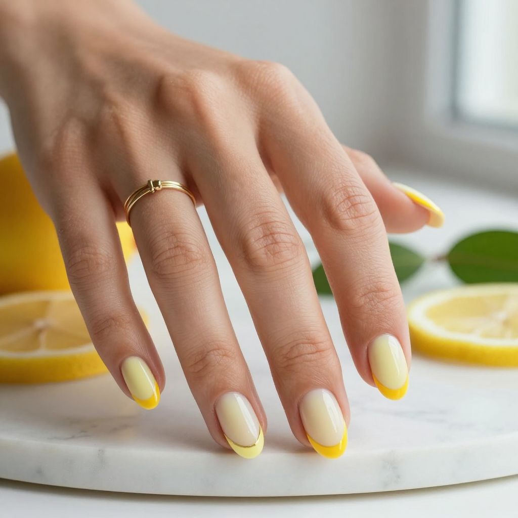 Yellow nail design 6