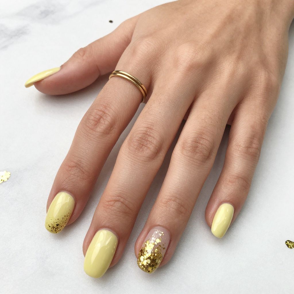 Yellow nail design 7